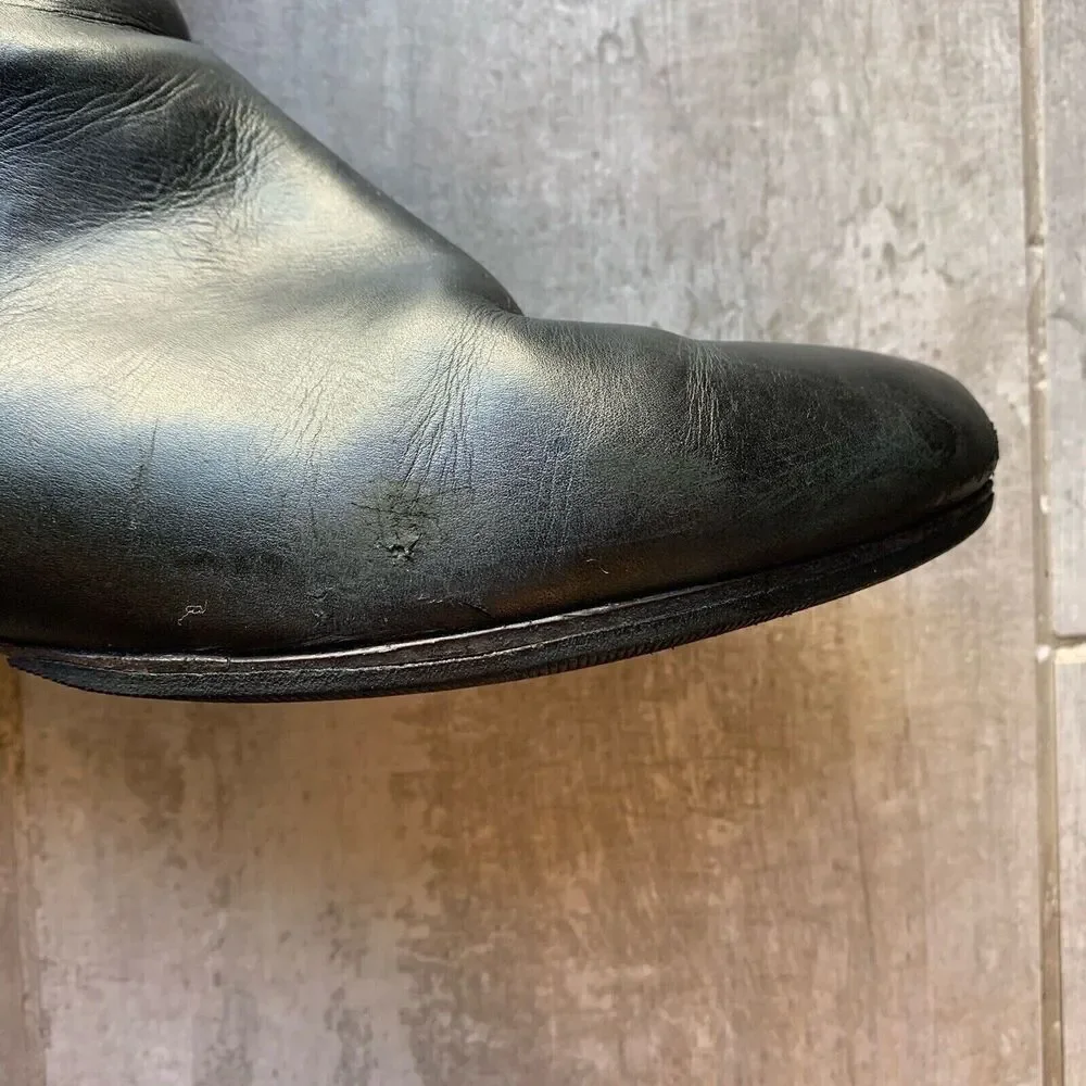 $530 Tory Burch Black Classic Designer Jess Leather Riding Tall Boots Fall 8